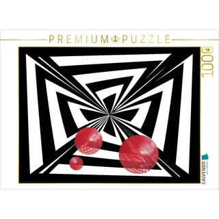 CALVENDO Puzzle SCHWARZ, WEIß, ROT 2 1000 Teile Puzzle quer | Lege-Größe cm Foto-Puzzle für glückliche Stunden