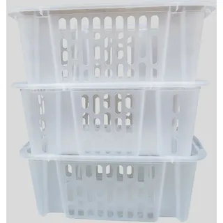 Alpfa ZZZ 3er Set Stapelboxen Kunststoff Aufbewahrungskiste Box