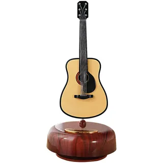 COMETX Aufziehbare Spieluhr E-Gitarre Spieluhr Klassische Aufziehspieluhr Drehbare Spieluhr Drehbare Basis Saitenmusikinstrument Miniatur-Nachbildung Kunstgeschenk für Weihnachten Geburtstag