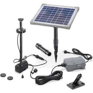 esotec Solar Teichpumpe 5W mit Akku und LED Gartenteich Wasserspiel Teich 101920