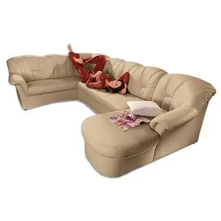 DOMO collection Wohnlandschaft »Papenburg«, zeitlose Rückensteppung, elegante Formensprache, U-Form« in großer Farbvielfalt, wahlweise mit Bettfunktion, frei im Raum stellbar