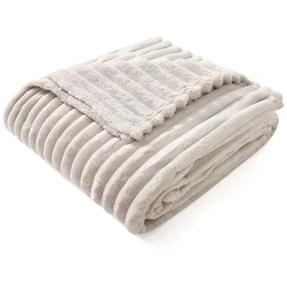 Wohndecke OTTO HOME "Millara", beige (wollweiß), B:150cm L:200cm, Polyester, Wohndecken, Wohndecke, Kuscheldecke in Cord-Optik, 150x200 cm, Wohndecke, Sofadecke