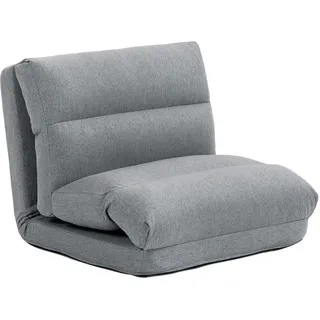 Homcom Bodenstuhl Bodensessel mit 6-Stufig Verstellbarer Rückenlehne für Wohnzimmer , Grau , Metall , Füllung: Polyester,Polyester , 72x56x70 cm , Wohnzimmer, Sofas & Couches, Schlafsofas, Schlafsessel