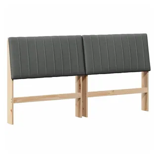 vidaXL Gepolstertes Kopfteil Dunkelgrau 180 cm Massives Kiefernholz - Braun