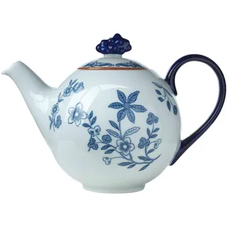 Rörstrand Teekanne aus der Ostindia Kollektion, aus Porzellan hergestellt, in der Farbe: weiß/blau, Fassungsvermögen: 1,2 L, 1012342