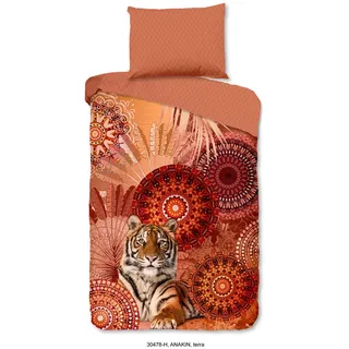 Bettwäsche , Terracotta , Textil , Mandala , 140x200 cm , atmungsaktiv , Heimtextilien, Bettwäsche & Leintücher, Bettwäsche, Satin-Bettwäsche