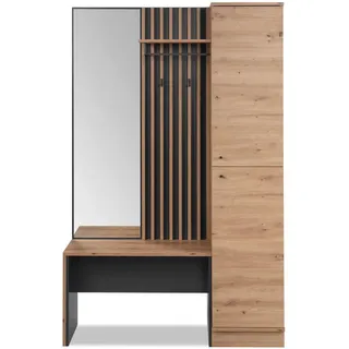 MID.YOU Medan Garderobe 122x37x190 cm Eiche Artisan