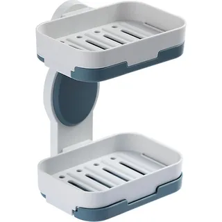 Seifenschale für die Dusche, Seifenhalter mit zwei Modi, doppelwandiger Seifenhalter für die Duschwand im Badezimmer