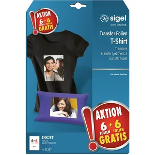 Sigel Transferpapier Bügelfolie dunkle Textilien A4 12 Blatt