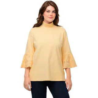 Ulla Popken, Damen, große Größen, Sweatshirt with Embroidered Sleeves