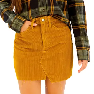 Superdry Denim Kurzer Rock - Turmeric Tan Cord - 27