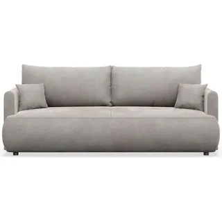 Selsey 3-Sitzer Sofa Ovo Mini Grau Velours Easy-Clean , Kunststoff , Rechteckig , 226x90x97 cm , Babymöbel & Kindermöbel, Kinderzimmer & Jugendzimmer, Schlafsofas