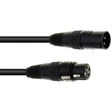 Bild DMX Kabel XLR 3pol 1m schwarz | Hochwertiges DMX-Kabel