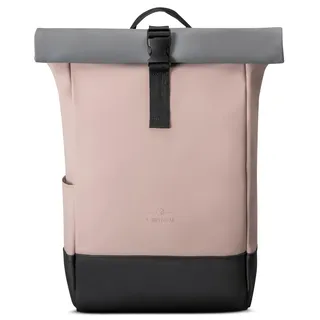 Johnny Urban Rucksack Damen Rosa Grau - Harvey Medium - Rolltop Mit Laptopfach für Uni Business City - 15L - Matte PU Beschichtung - Wasserabweisend