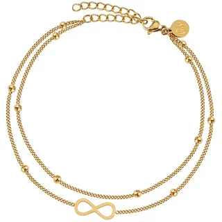 GD GOOD.designs Fußkettchen mit Unendlichkeitszeichen (Gold) I Wasserfeste Infinity Fußkette mit 18 Karat Vergoldung I Damen Fußschmuck vergoldet