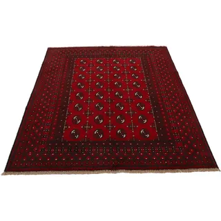 Woven Arts Orientteppich »Afghan Akhche Bokhara«, rechteckig, 8 mm Höhe, reine Schurwolle für ein warmes Raumklima, handgearbeitet, rot