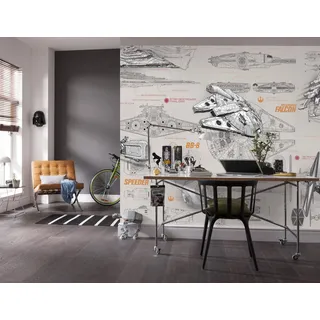 KOMAR "STAR WARS Blueprints - Größe 368 x 254 cm bedruckt glatt Kinderzimmer,