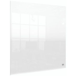 Nobo Mini-Whiteboard für Tisch- oder Wandmontage, Tragbar, Trocken Abwischbares Acrylglas, Rahmenlos, 450 x 450 mm, Inklusive Markerstift und Montagepads, Durchsichtig, 1915617