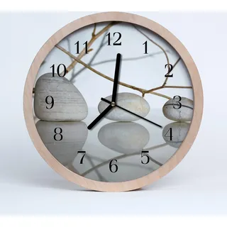 Holzuhr 20fi cm wanduhr - Steine - Blau