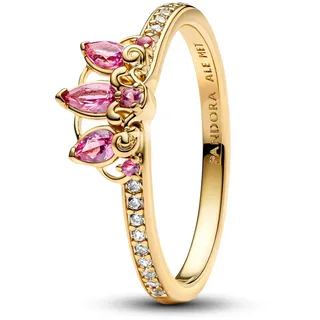 Pandora Disney Prinzessin Rapunzel Tiara Ring aus Sterling Silber mit 14k vergoldeter Metalllegierung und Zirkonia, Größe: 52, 163651C01-52