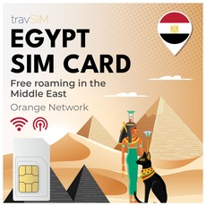 travSIM Ägypten SIM Karte | Orange Netzwerk | 10 GB Mobile Daten | Hotspot verfügbar | Kostenloses Roaming in mehr als 6 Ländern im Nahen Osten | Plan auf SIM Karte für Ägypten ist 14 Tage lang gültig