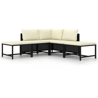 vidaXL 5-Tlg Garten-Sofagarnitur Loungesofa schwarz