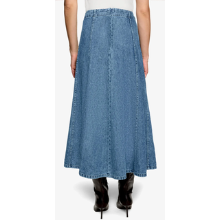 Jeansrock ZERO, Damen, Gr. 40, blau (middle blau denim), Denim/Jeans, Obermaterial: 100% Baumwolle, unifarben, bequem 7/8-Länge, Röcke Jeansrock, 7/8 Länge / Reißverschluss hinten