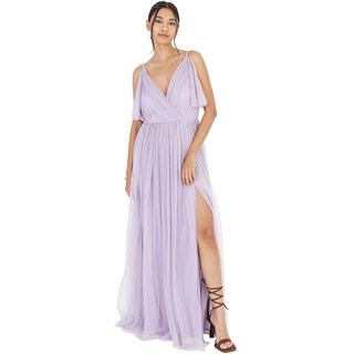 Anaya with Love Damen Dress Maxi Short Sleeve Cami V Neckline Long Length Empire Waist, Moody Lilac,48