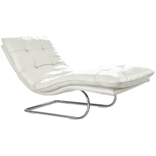 Relaxliege W.SCHILLIG "daily dreams", weiß (weiß z59), B:75cm H:91cm T:170cm, Longlife Xtra-Leder Z59: Glattleder mit modischer Prägung. Hautstärke 0, 9 - 1, 1 mm, Sofas, Relaxliege, in Waffelkissen-Optik, wahlweise mit Motor, Freischwingergestell