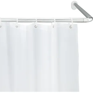 WENKO Winkel Stange Universal Chrom 25 mm Bade Wannen Vorhangs Dusche Aufhängen