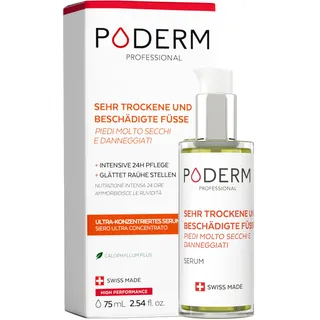 PODERM - SEHR TROCKENE UND BESCHÄDIGTE FÜSSE - Repariert und intensiv pflegt für 24 Stunden - Sichtbar reparierte Füße in 7 Tagen - 100% natürliche Inhaltsstoffe - Fußpflege - Swiss Made