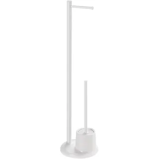 Gedy Mammolo Spalte stehend mit postarollo und Bürstenhalter, Aluminium, Weiß, 20 x 20 x 78 cm