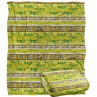 Jq Licensing - Jl-Jp Tiki Tropical Gelb Pattern Superweiche Kuscheldecke mit seidigem Griff – 152 x 127 cm