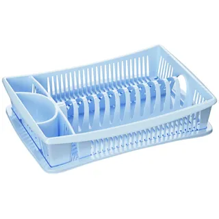 WELLGRO Abtropfgestell - Abtropfgitter - Geschirr Abtropfkorb - Abtropfständer - Abtropfschale - Geschirrabtropfständer - Made IN Europe, Farbe:Blau