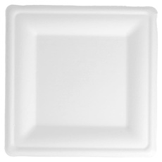 50 Stück - Quadratische Teller, 20 x 20 x 1,5 cm, Weiß