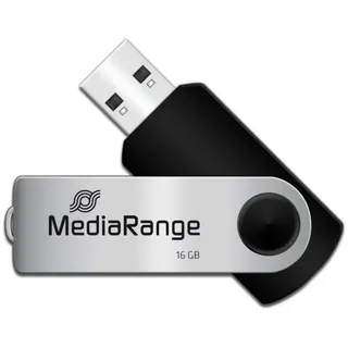 MediaRange MR910 16 GB USB 2.0 Schwarz, Silber