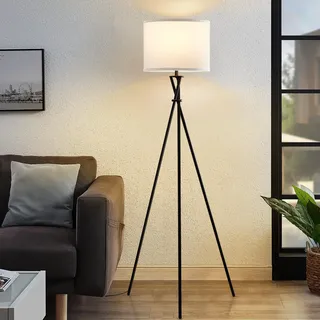 GyroVu Stativ Stehlampe für Wohnzimmer, Stehleuchte mit Fußschalter, Moderne Floor Lamp mit weißem Schirm für Wohnzimmer, Schlafzimmer, Büro (Glühbirne nicht enthalten)