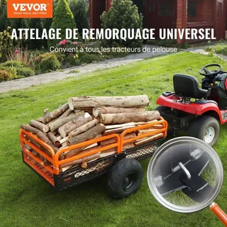 Hochleistungsfähiger Stahl-ATV-Kippanhänger, 1500 Pfund Tragkraft, 15 Kubikfuß, Anhänger für Gartenarbeiten, mit abnehmbaren Seitenwänden und 2 Reifen, für Mähmaschinen, Traktoren, ATV, UTV