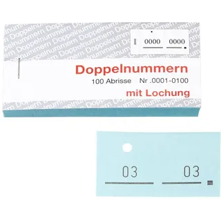 WOLF & APPENZELLER Doppelnummernblöcke 01-100, 101-200, 201-300, 301-400, 401-500, blau, 5 Blöcke