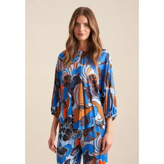 seidensticker Klassische Bluse "Schwarze Rose" Tunika Floral, hellblau