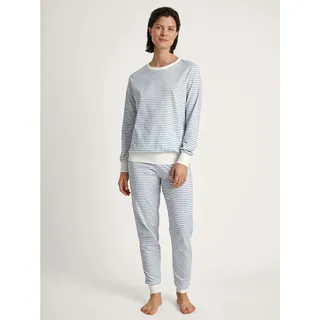 CALIDA Special Bündchen-Pyjama Damen, mit Rippbündchen an Ärmeln und Hose