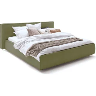 KAWOLA Bett CARLO Polsterbett Stoff olivgrün 180x200cm - Grün