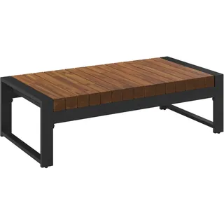 Ambia Garden Loungetisch , Schwarz , Holz, Metall , Akazie , Hartholz , rechteckig , eckig , 110x33x60 cm , Gartenmöbel, Loungemöbel, Lounge-Serien