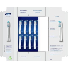 Oral-B Pulsonic Clean Aufsteckbürsten für Schallzahnbürsten, 8 Stück, Zahnbürstenaufsatz für Oral-B Schallzahnbürste, briefkastenfähige Verpackung