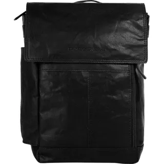 Spikes & Sparrow Laptoprucksack echt Leder Schwarz