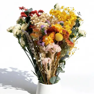 30 Stück Trockenblumen Deko Set, Groß 25-30cm Trockenblumenstrauß, Natürliche Getrocknete Blumen, Strohblumen Getrocknet für Wohnzimmer Home Hochzeit Vasen Tischdeko