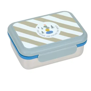 Lässig Kinder Brotdose Edelstahl Lunchbox Frühstücksbox Nachhaltig Kindergarten Schule/Lunchbox Stainless Steel Sunny Explorer green/blue