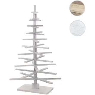 Mendler Deko-Weihnachtsbaum HWC-H77, 3D-Christbaum Weihnachtsdekoration, Shabby-Look Tannenholz verstellbar 130x82x82cm ~ weiß
