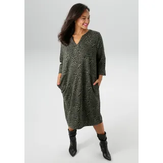 aniston plus Jerseykleid Shirtkleid Beige 50