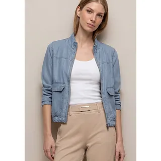 Blouson STREET ONE, Damen, Gr. 42, light blau soft wash, Web, Obermaterial: 100% Lyocell. Futter: 100% Polyester, unifarben, regular fit normal, Rundhals, Jacken Blouson, mit Stehkragen aus Lyocell